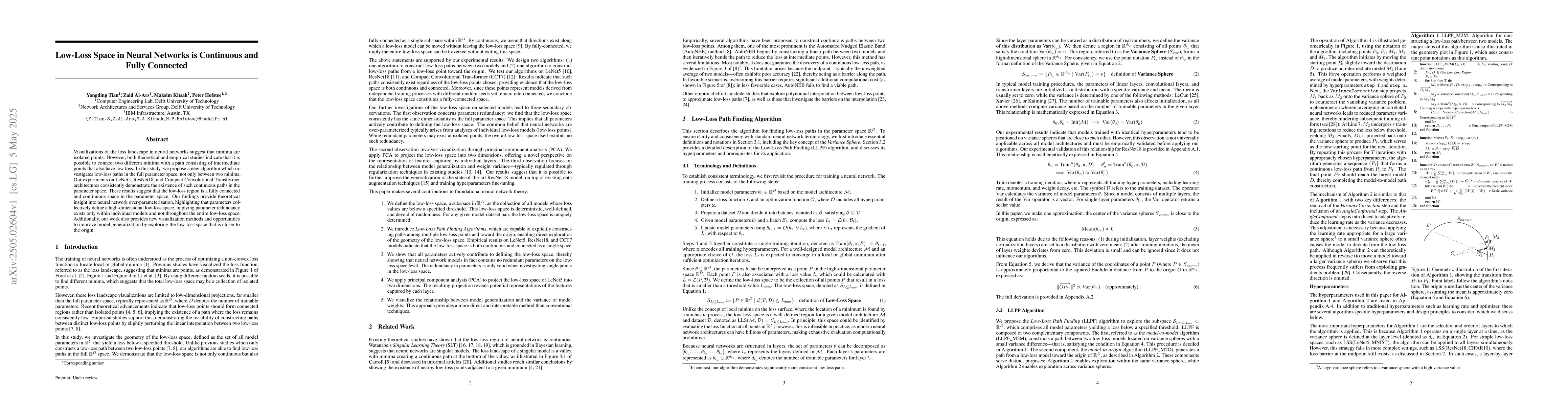 Thumbnail for Low-Loss Space in Neural Networks is Continuous and Fully Connected