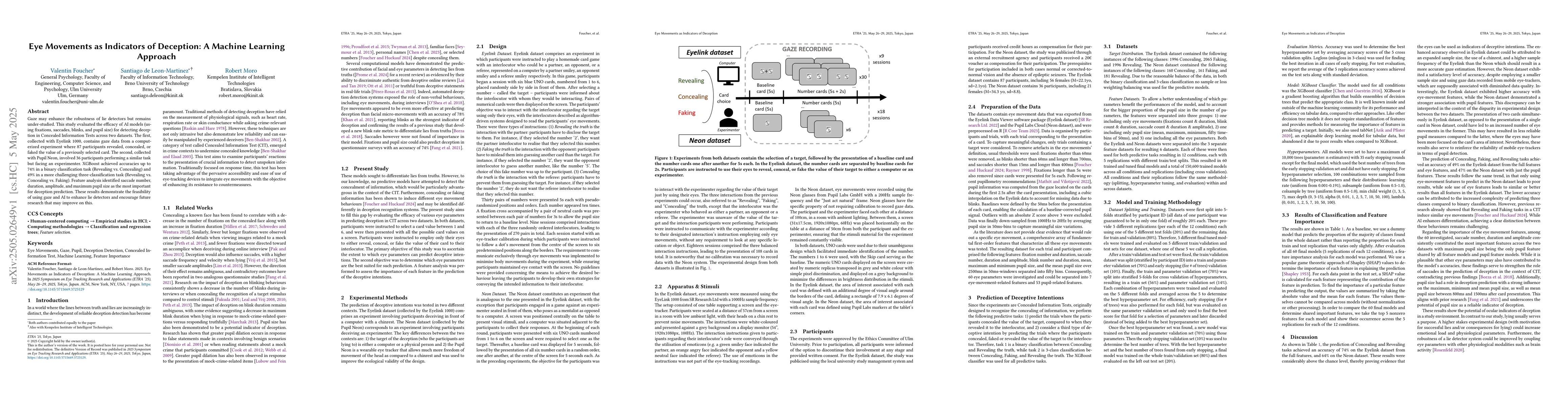 Thumbnail for Eye Movements as Indicators of Deception: A Machine Learning Approach