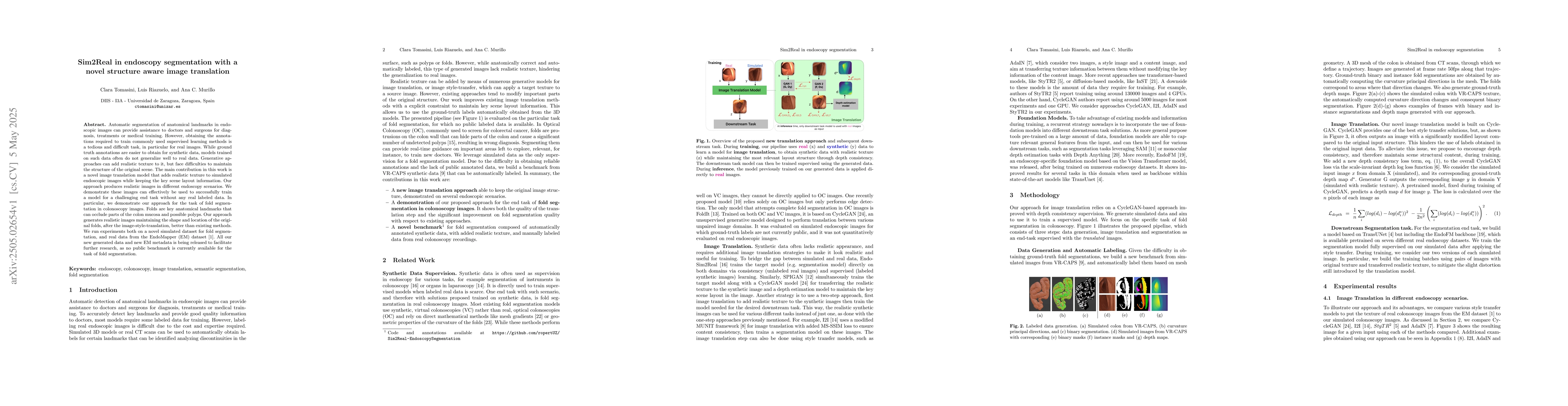 Thumbnail for Sim2Real in endoscopy segmentation with a novel structure aware image
  translation
