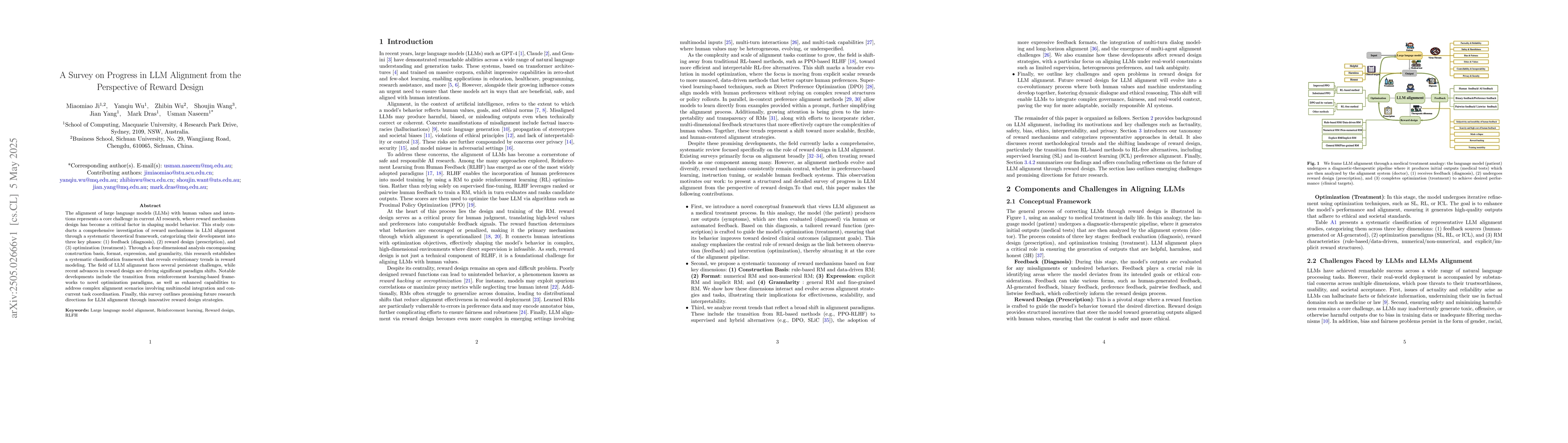 Thumbnail for A Survey on Progress in LLM Alignment from the Perspective of Reward
  Design