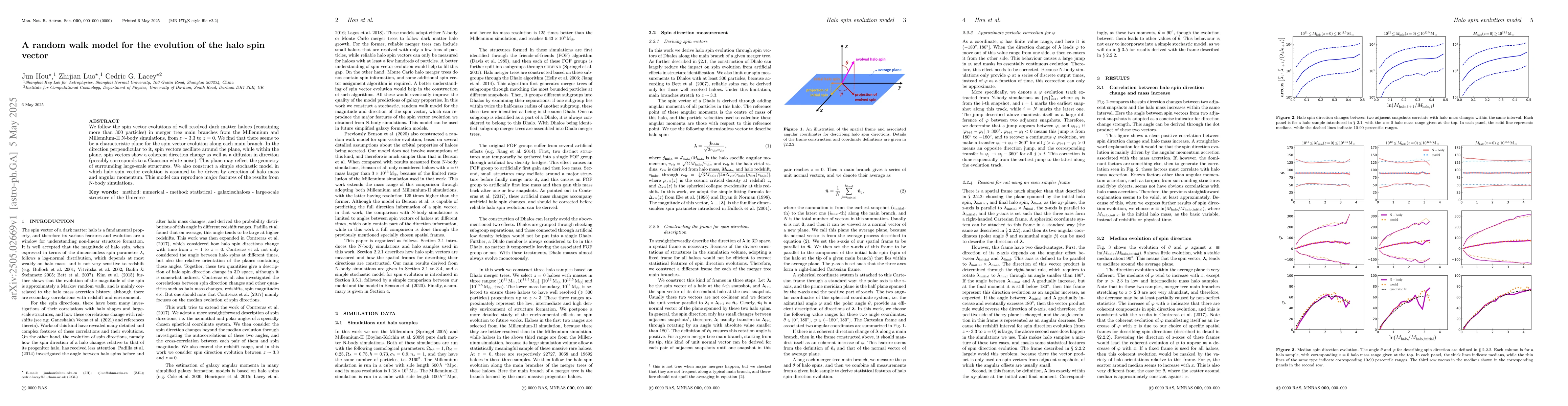 Thumbnail for A random walk model for the evolution of the halo spin vector