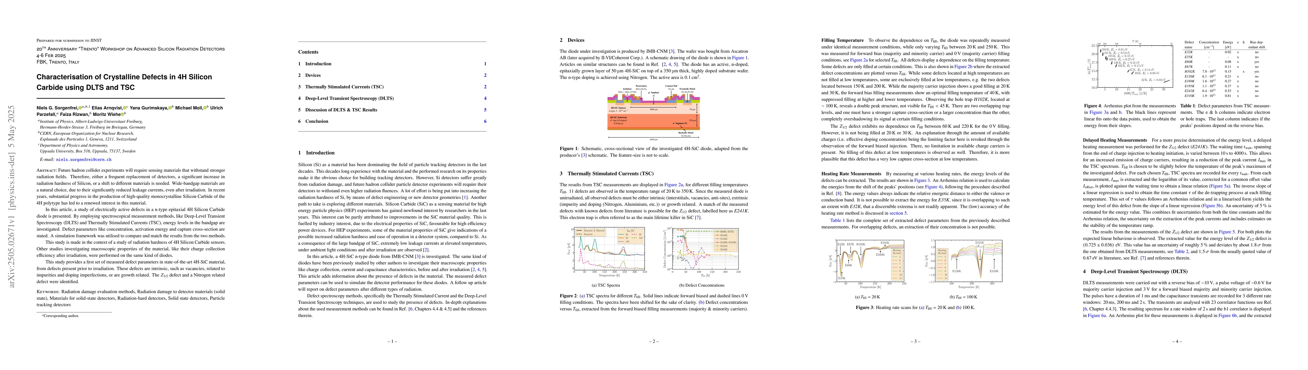 Thumbnail for Characterisation of Crystalline Defects in 4H Silicon Carbide using DLTS
  and TSC