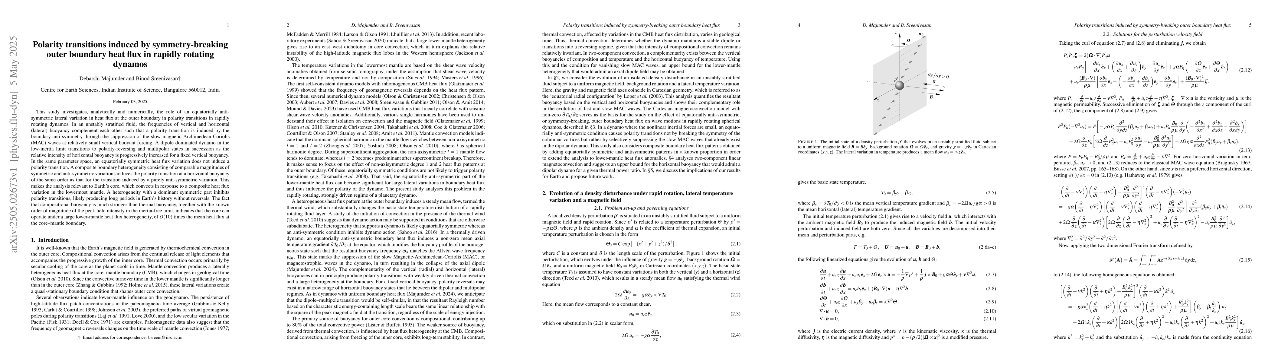 Thumbnail for Polarity transitions induced by symmetry-breaking outer boundary heat
  flux in rapidly rotating dynamos