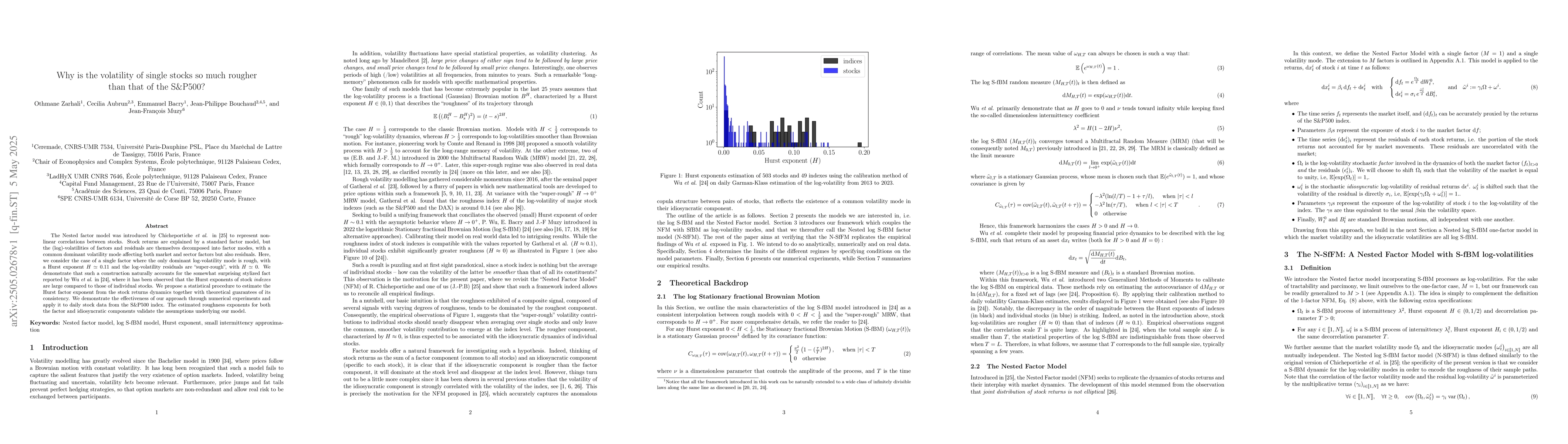 Thumbnail for Why is the volatility of single stocks so much rougher than that of the
  S&P500?