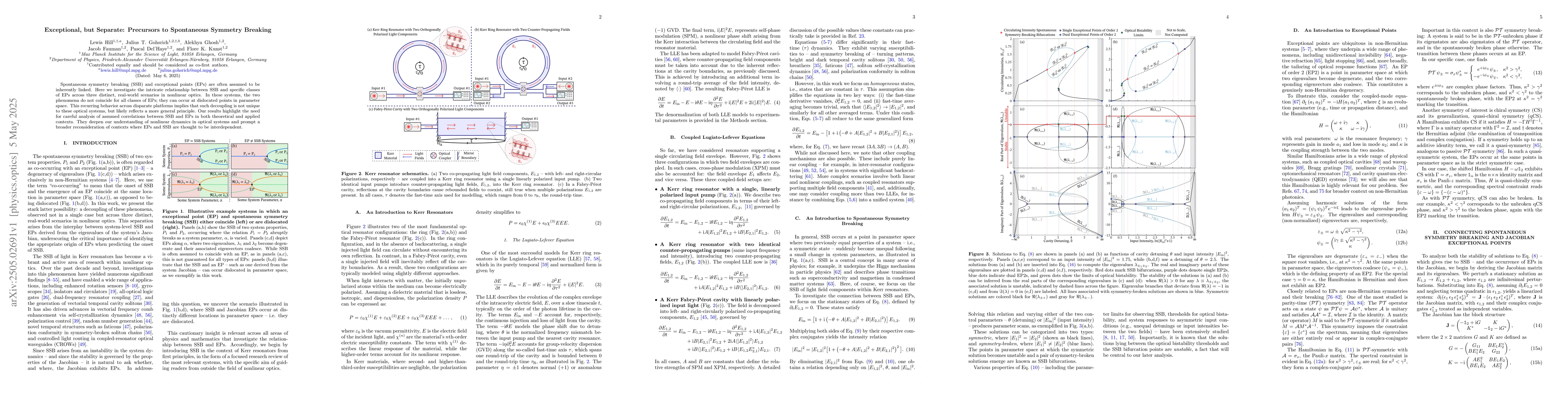 Thumbnail for Exceptional, but Separate: Precursors to Spontaneous Symmetry Breaking