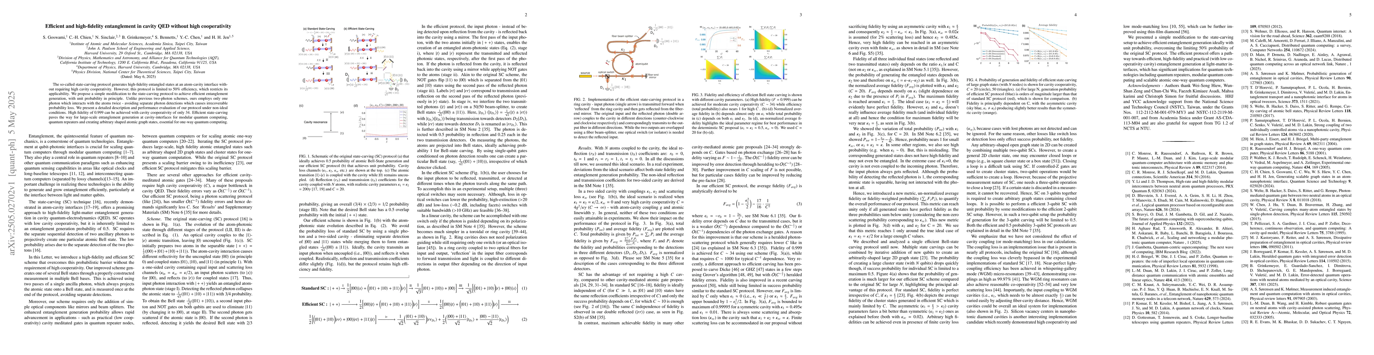 Thumbnail for Efficient and high-fidelity entanglement in cavity QED without high
  cooperativity