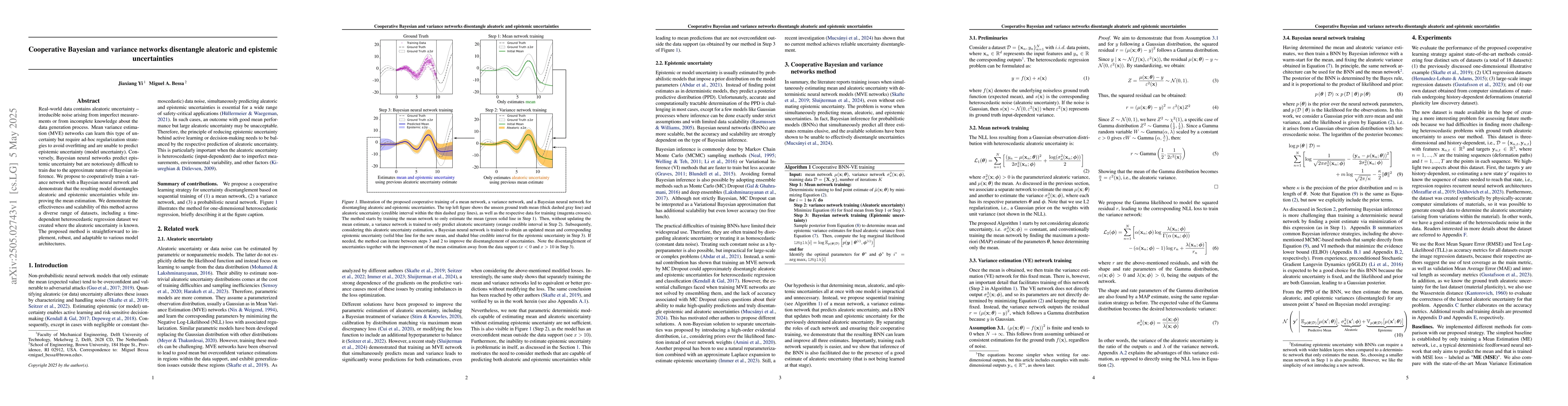 Thumbnail for Cooperative Bayesian and variance networks disentangle aleatoric and
  epistemic uncertainties