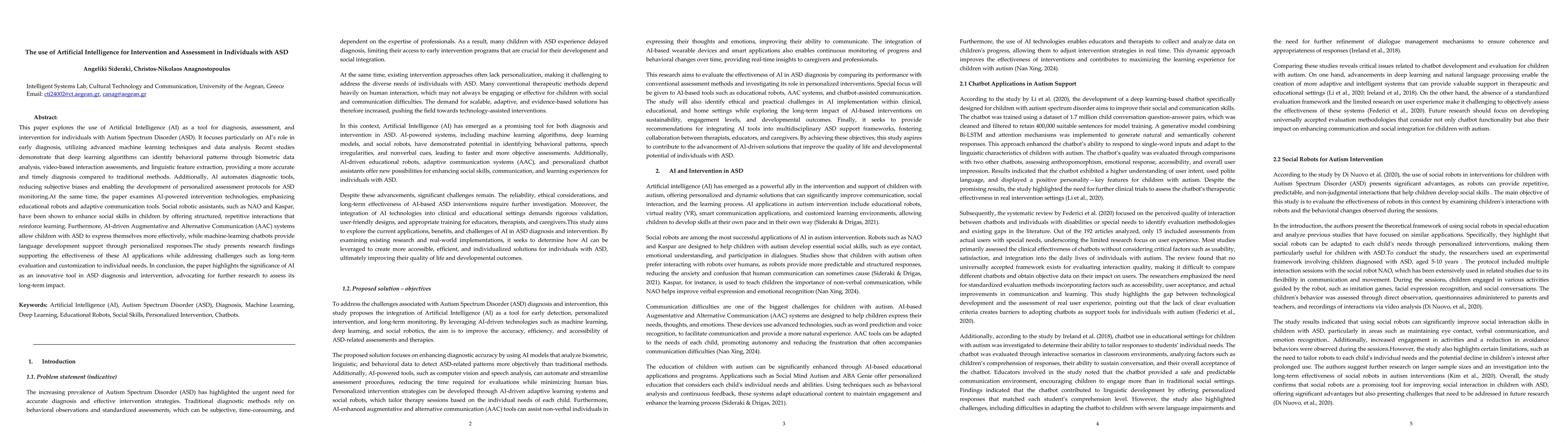 Thumbnail for The use of Artificial Intelligence for Intervention and Assessment in
  Individuals with ASD