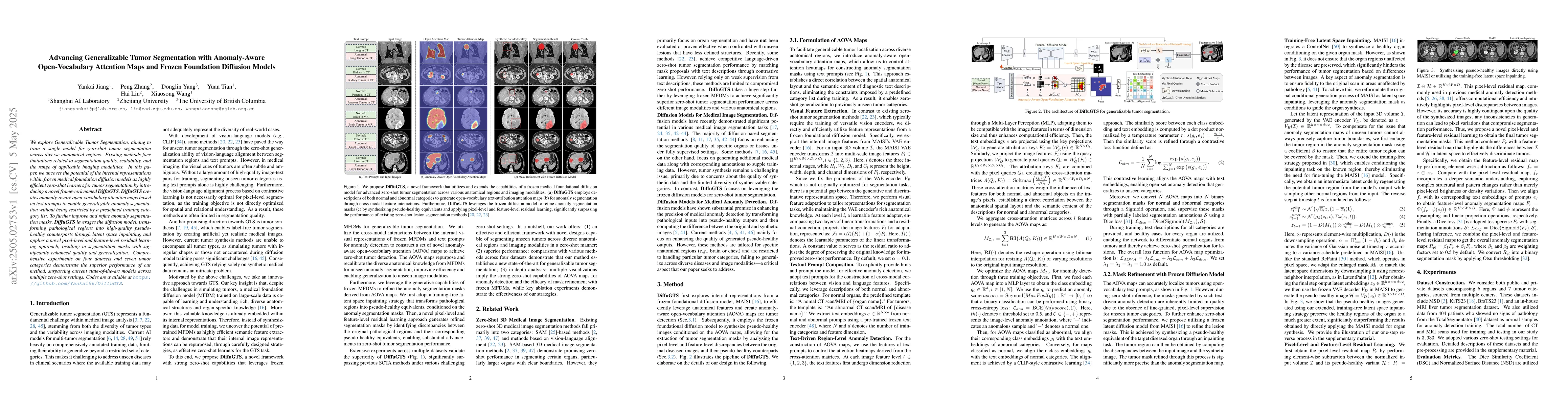 Thumbnail for Advancing Generalizable Tumor Segmentation with Anomaly-Aware
  Open-Vocabulary Attention Maps and Frozen Foundation Diffusion Models