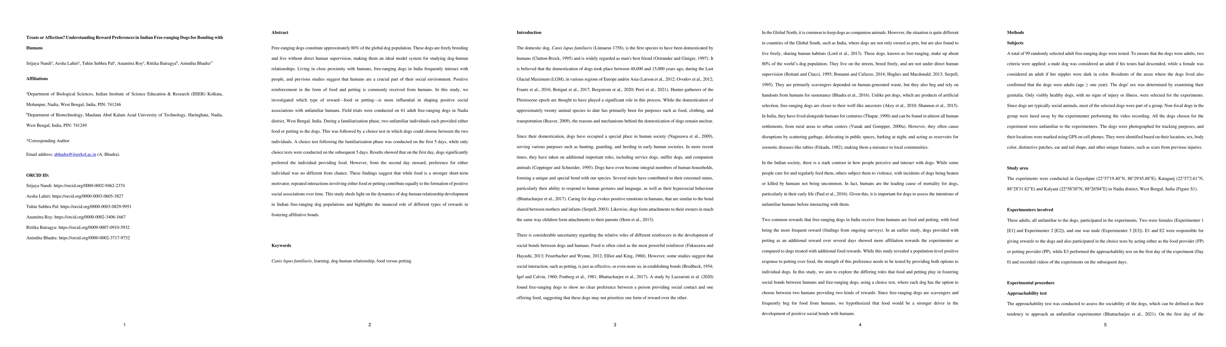 Thumbnail for Treats or Affection? Understanding Reward Preferences in Indian
  Free-ranging Dogs for Bonding with Humans