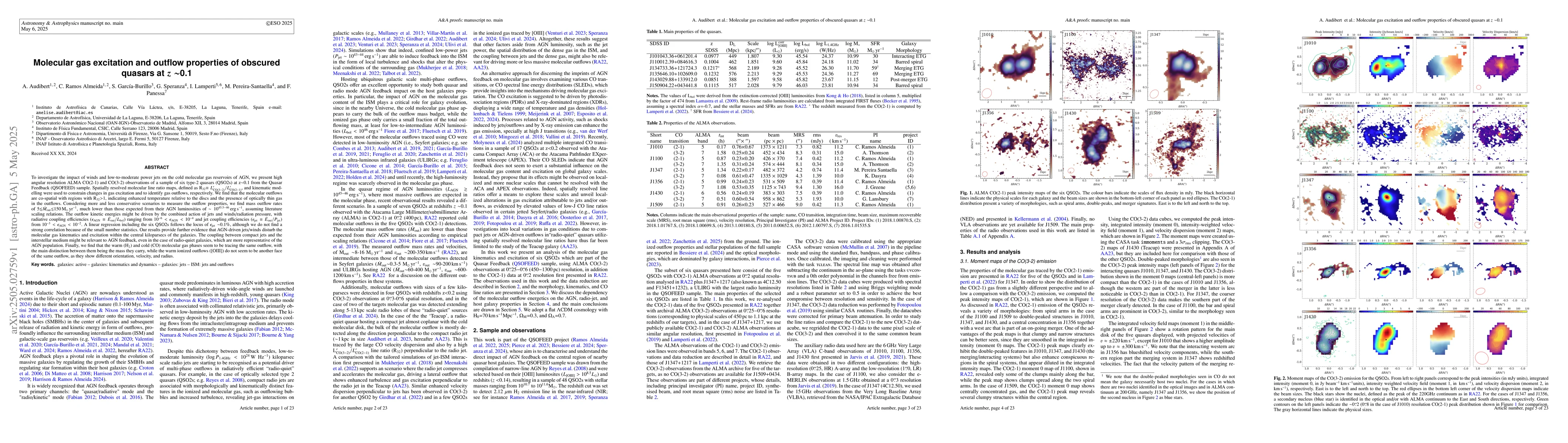 Thumbnail for Molecular gas excitation and outflow properties of obscured quasars at
  z$\sim$0.1
