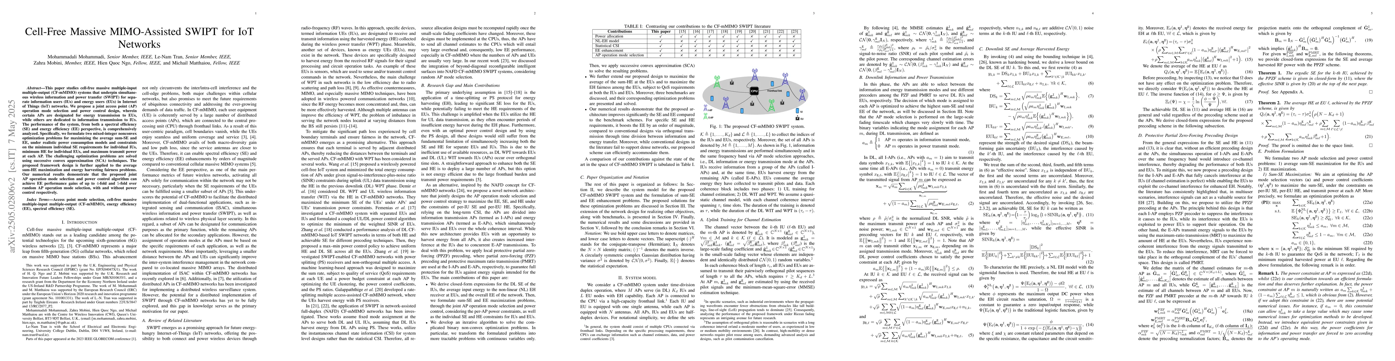 Thumbnail for Cell-Free Massive MIMO-Assisted SWIPT for IoT Networks