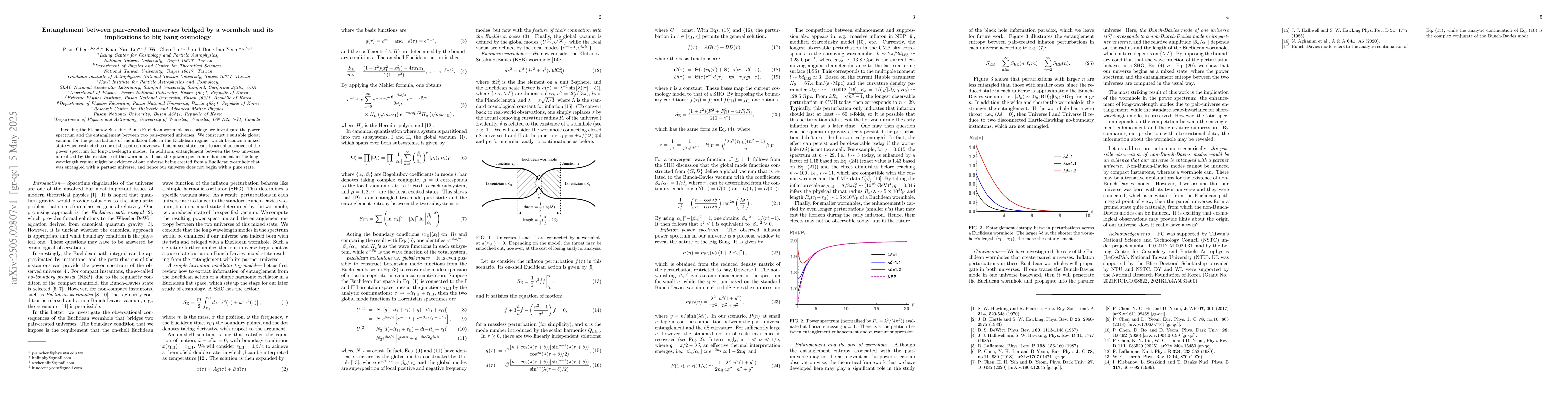 Thumbnail for Entanglement between pair-created universes bridged by a wormhole and
  its implications to big bang cosmology
