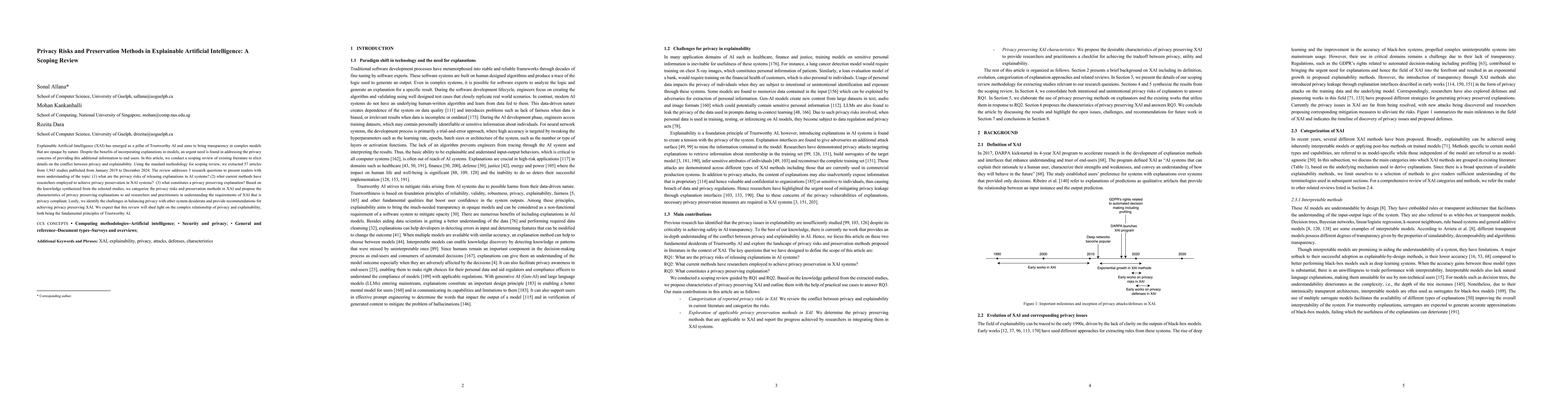 Thumbnail for Privacy Risks and Preservation Methods in Explainable Artificial
  Intelligence: A Scoping Review