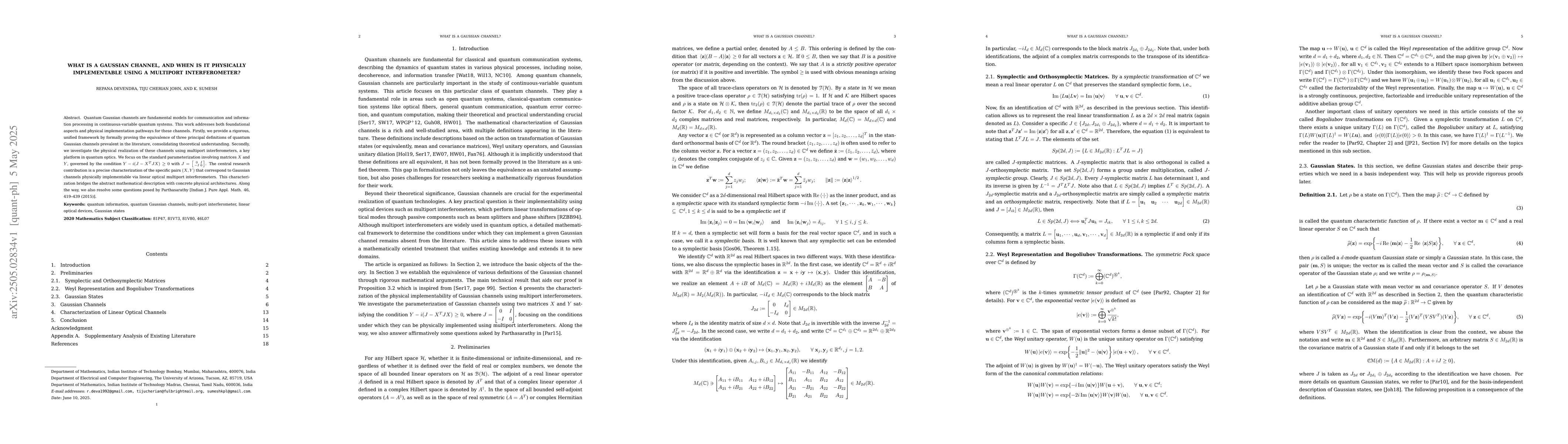 Thumbnail for What is a Gaussian channel, and when is it physically implementable
  using a multiport interferometer?