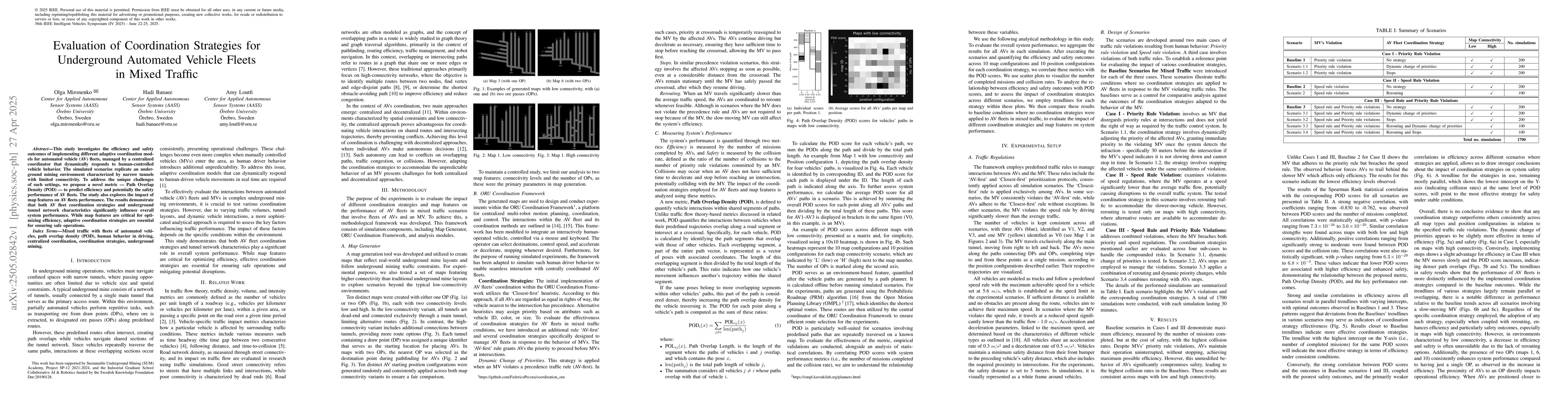 Thumbnail for Evaluation of Coordination Strategies for Underground Automated Vehicle
  Fleets in Mixed Traffic