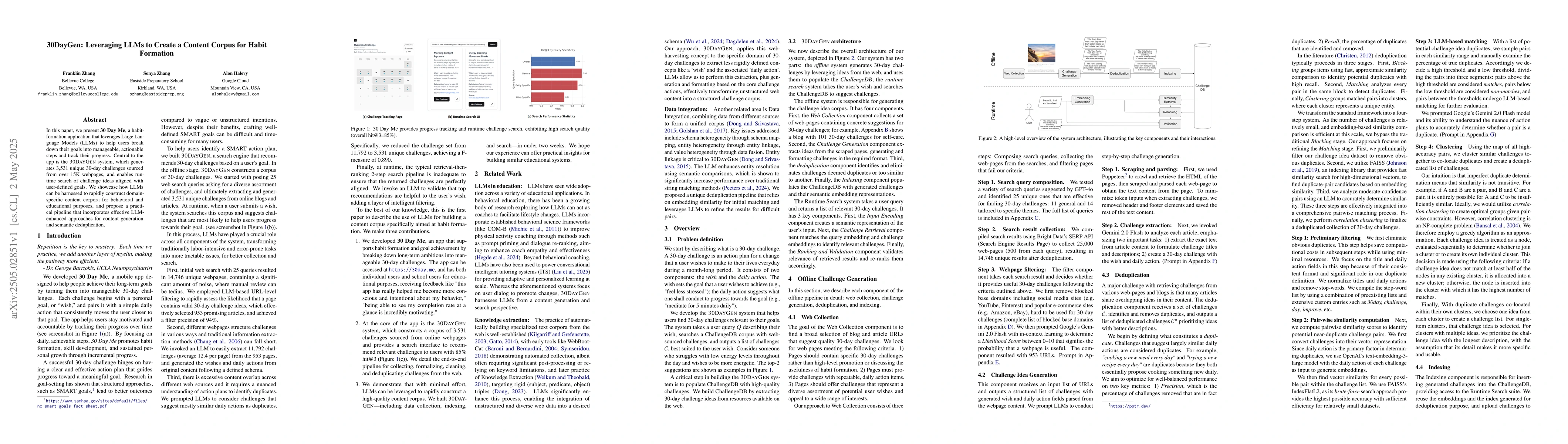 Thumbnail for 30DayGen: Leveraging LLMs to Create a Content Corpus for Habit Formation