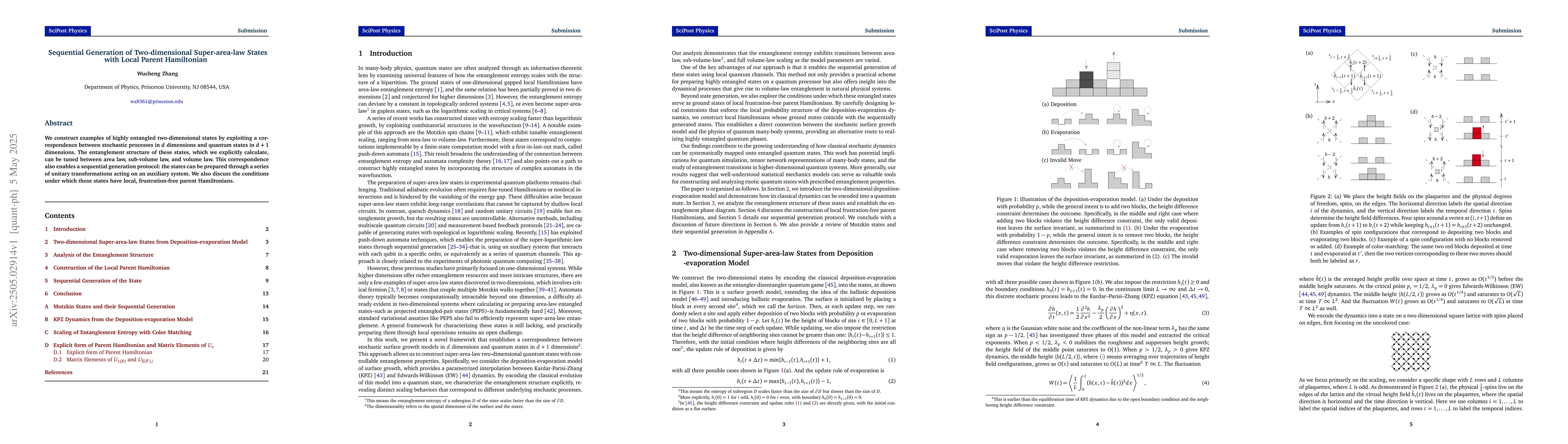 Thumbnail for Sequential Generation of Two-dimensional Super-area-law States with
  Local Parent Hamiltonian