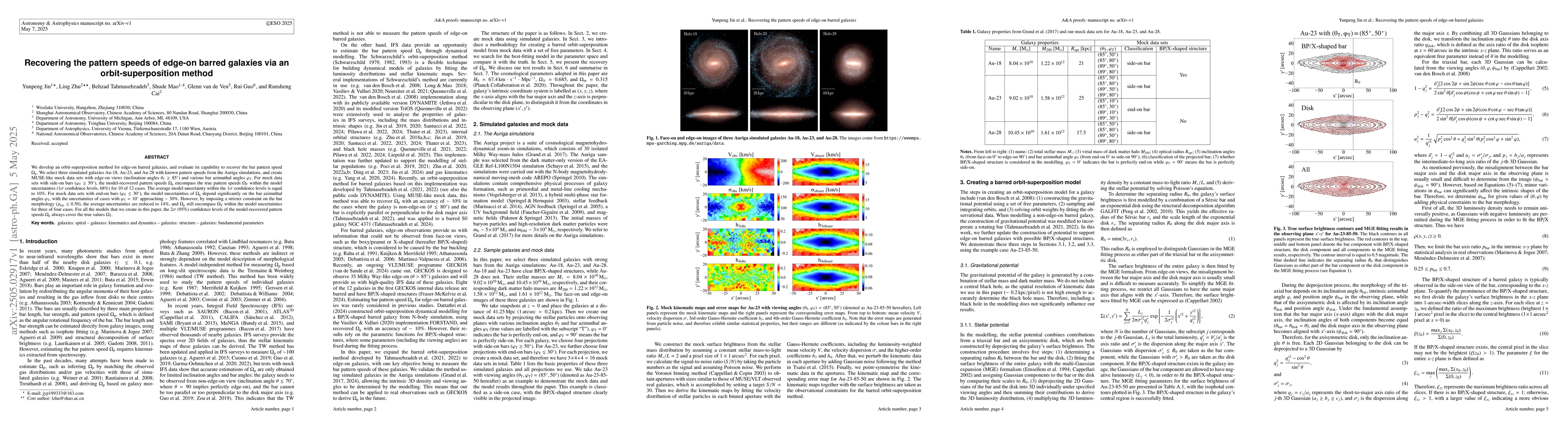 Thumbnail for Recovering the pattern speeds of edge-on barred galaxies via an
  orbit-superposition method