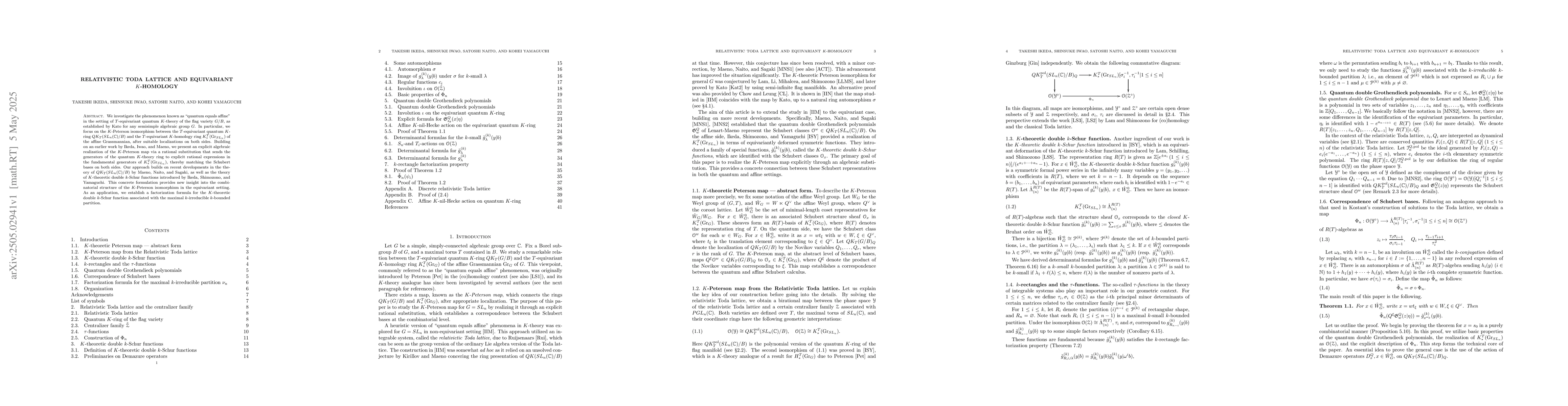 Thumbnail for Relativistic Toda lattice and equivariant $K$-homology
