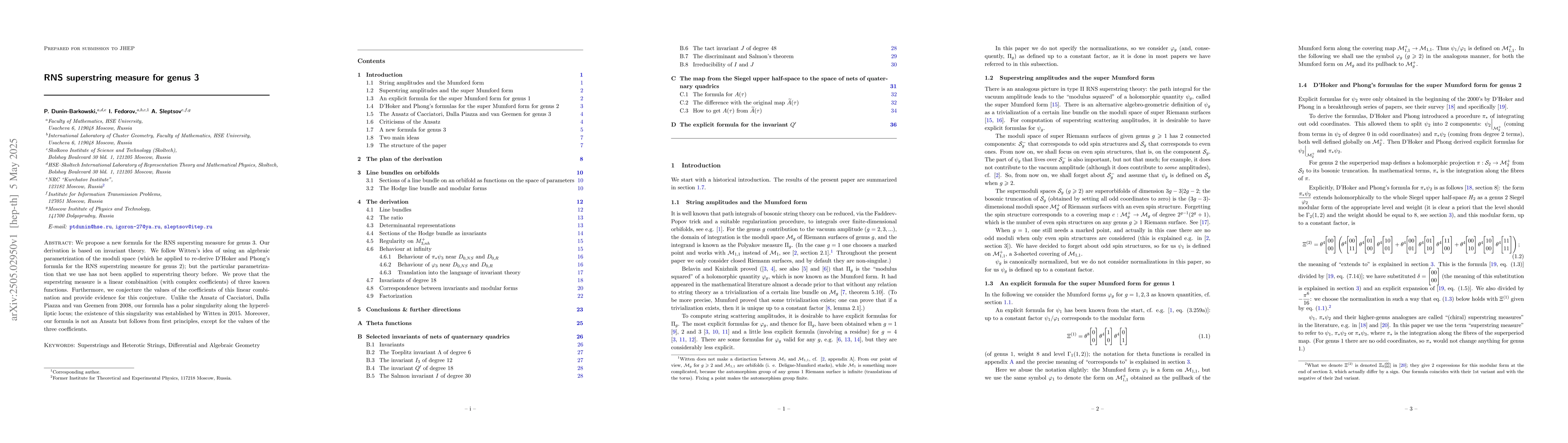 Thumbnail for RNS superstring measure for genus 3