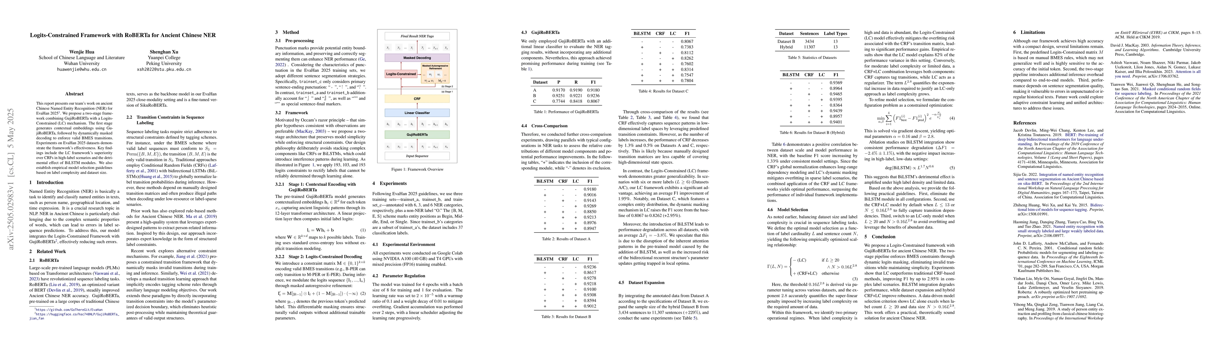 Thumbnail for Logits-Constrained Framework with RoBERTa for Ancient Chinese NER