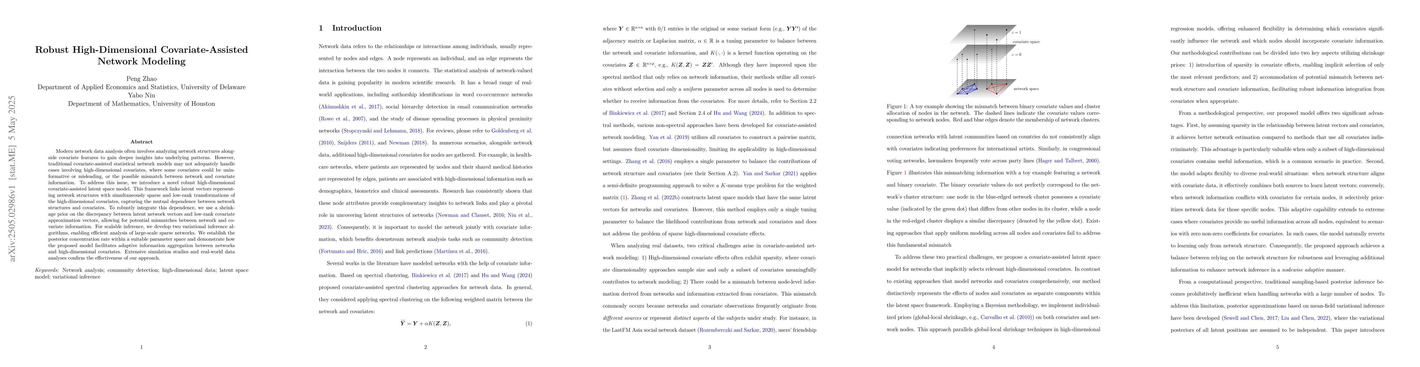 Thumbnail for Robust High-Dimensional Covariate-Assisted Network Modeling