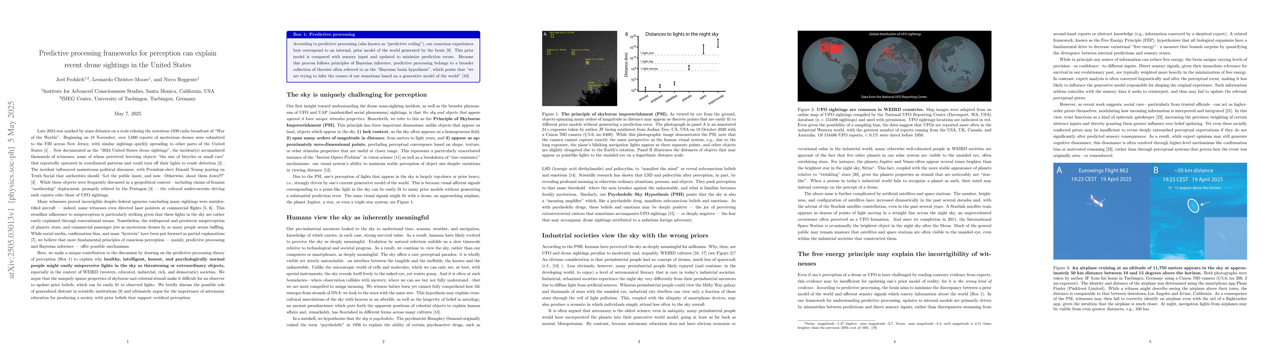 Thumbnail for Predictive processing frameworks for perception can explain recent drone
  sightings in the United States