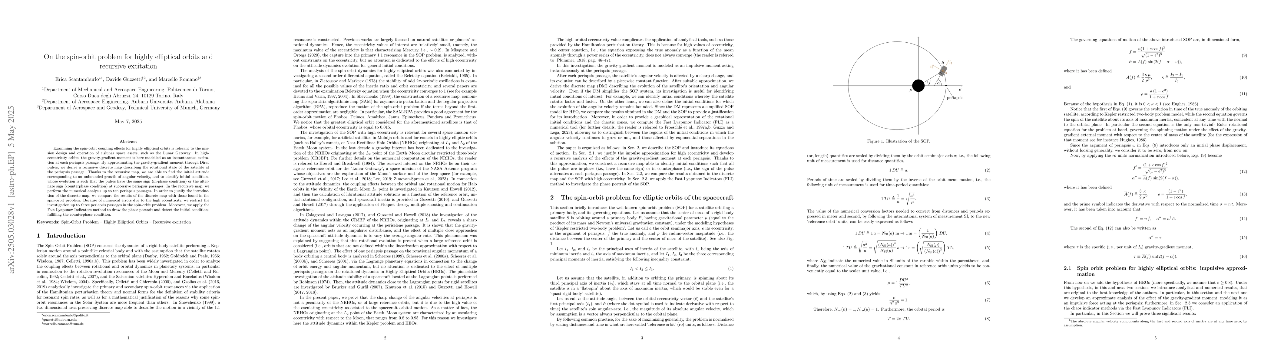 Thumbnail for On the spin-orbit problem for highly elliptical orbits and recursive
  excitation
