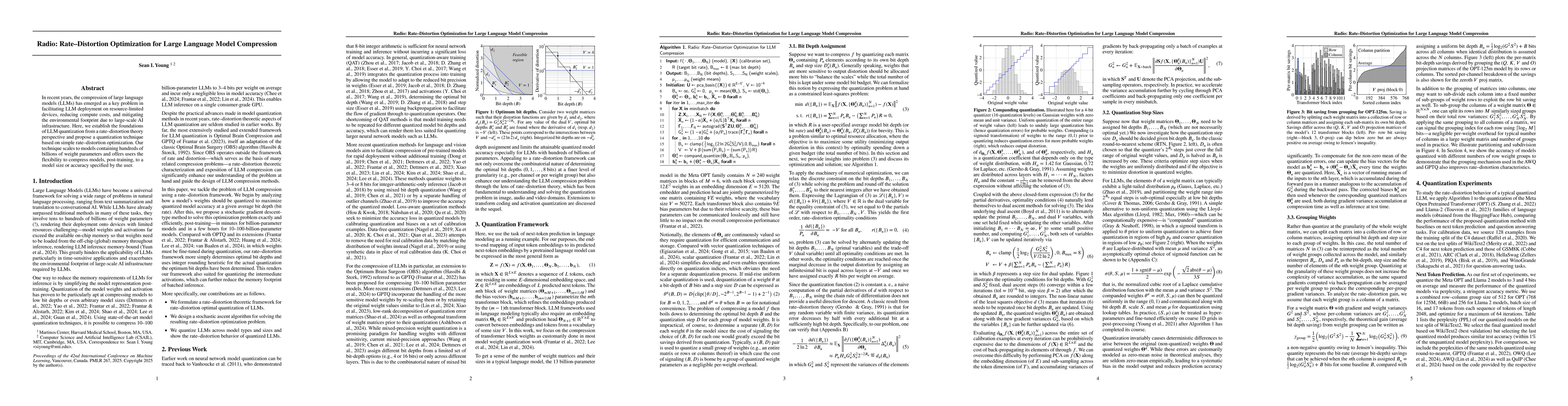 Thumbnail for Radio: Rate-Distortion Optimization for Large Language Model Compression