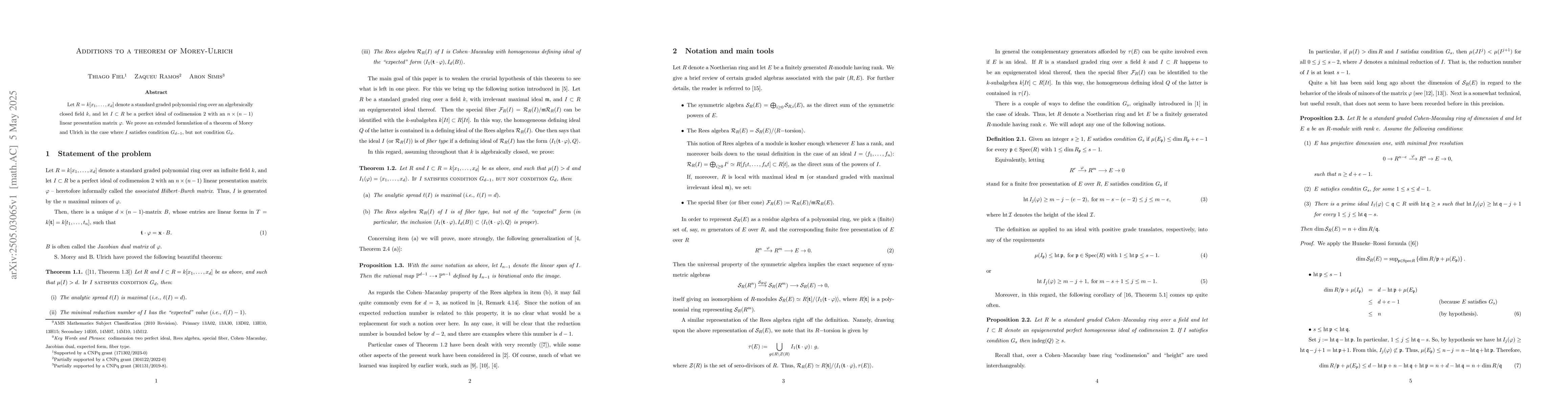 Thumbnail for Additions to a theorem of Morey-Ulrich