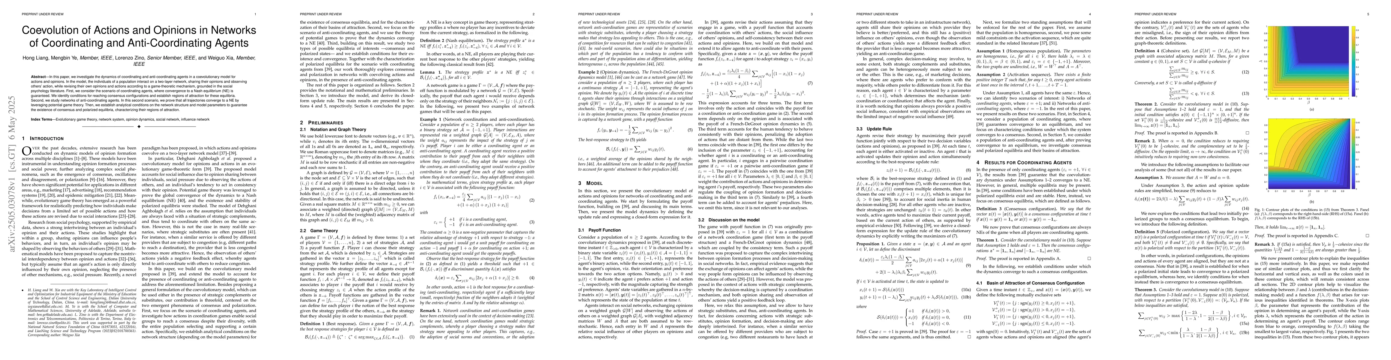 Thumbnail for Coevolution of Actions and Opinions in Networks of Coordinating and
  Anti-Coordinating Agents