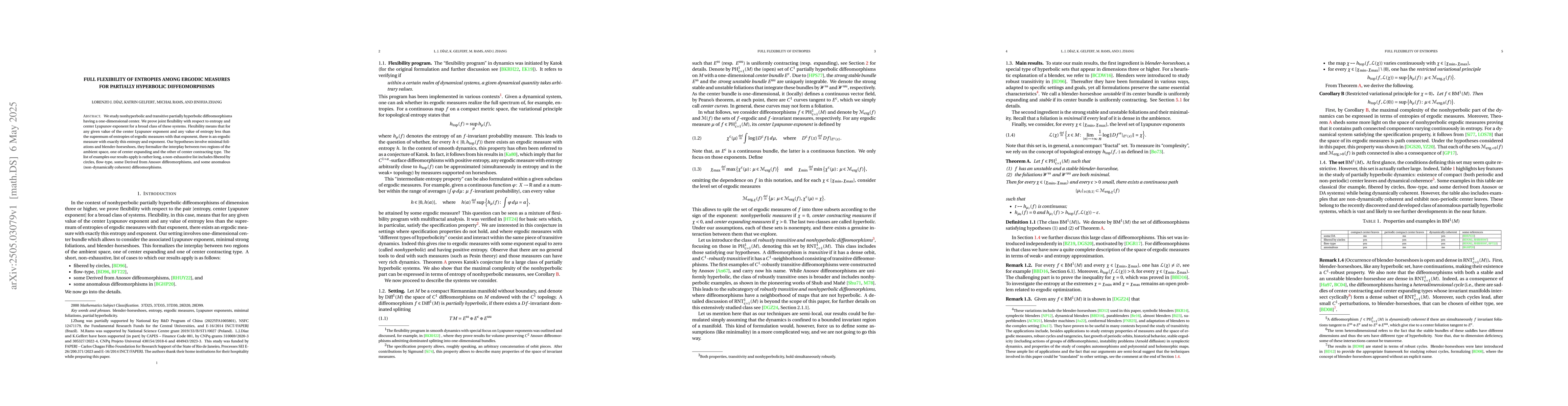 Thumbnail for Full flexibility of entropies among ergodic measures for partially
  hyperbolic diffeomorphisms