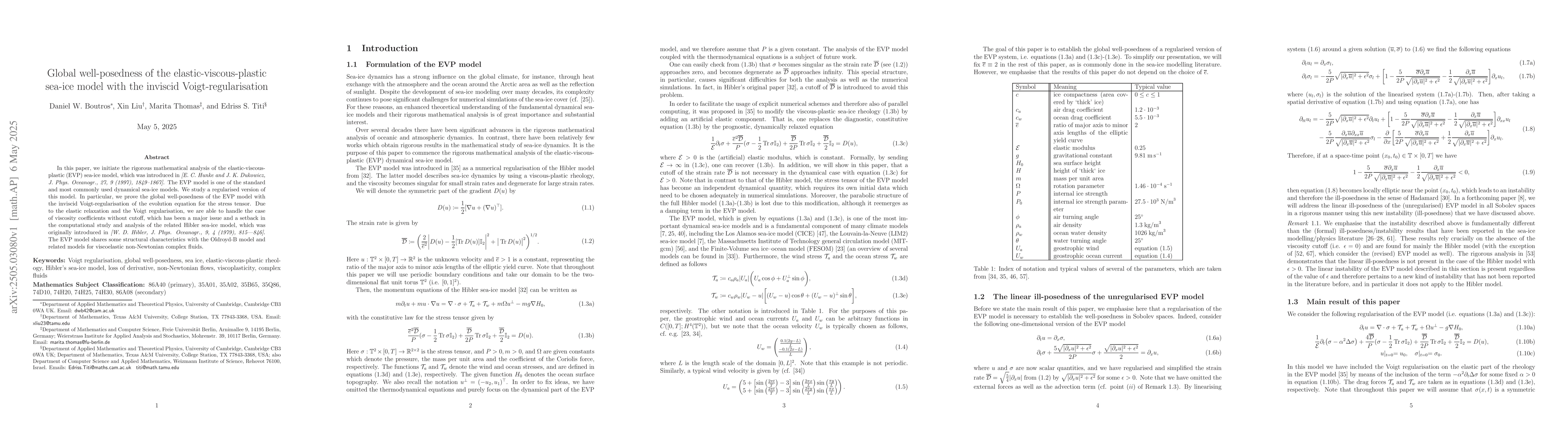 Thumbnail for Global well-posedness of the elastic-viscous-plastic sea-ice model with
  the inviscid Voigt-regularisation
