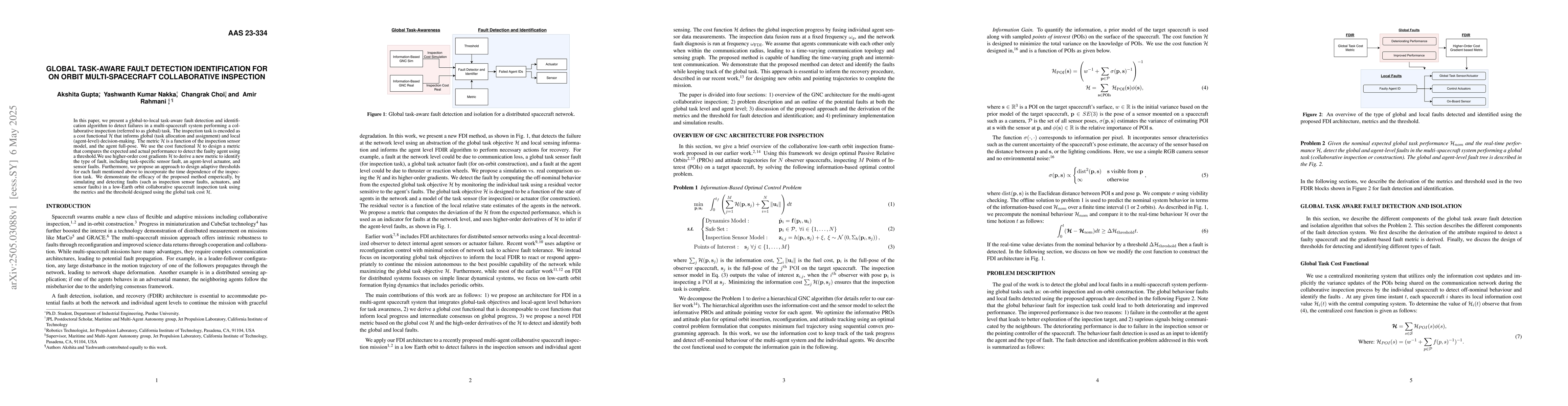 Thumbnail for Global Task-aware Fault Detection, Identification For On-Orbit
  Multi-Spacecraft Collaborative Inspection