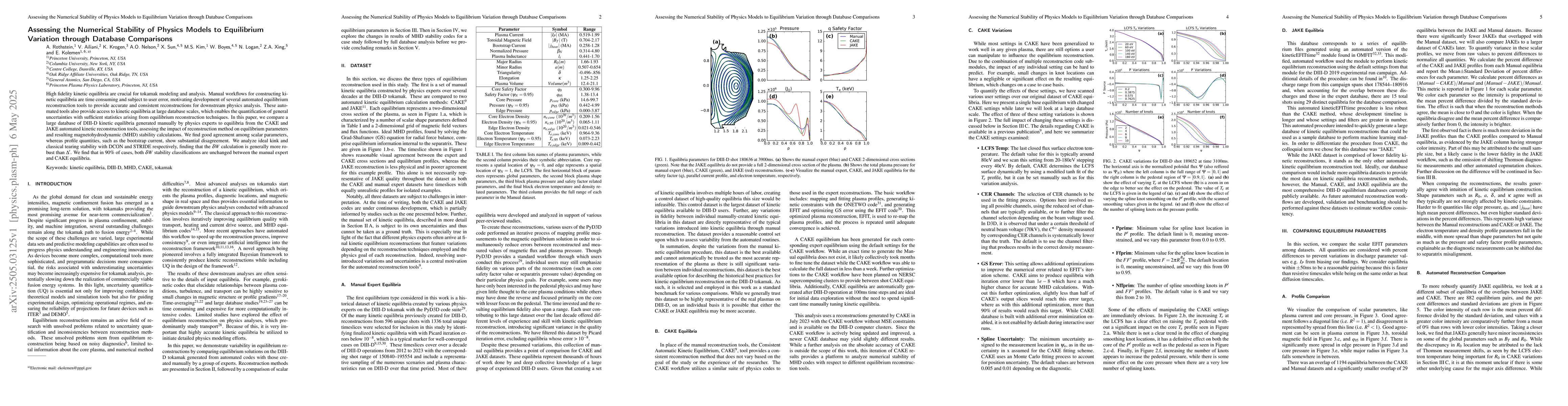 Thumbnail for Assessing the Numerical Stability of Physics Models to Equilibrium
  Variation through Database Comparisons