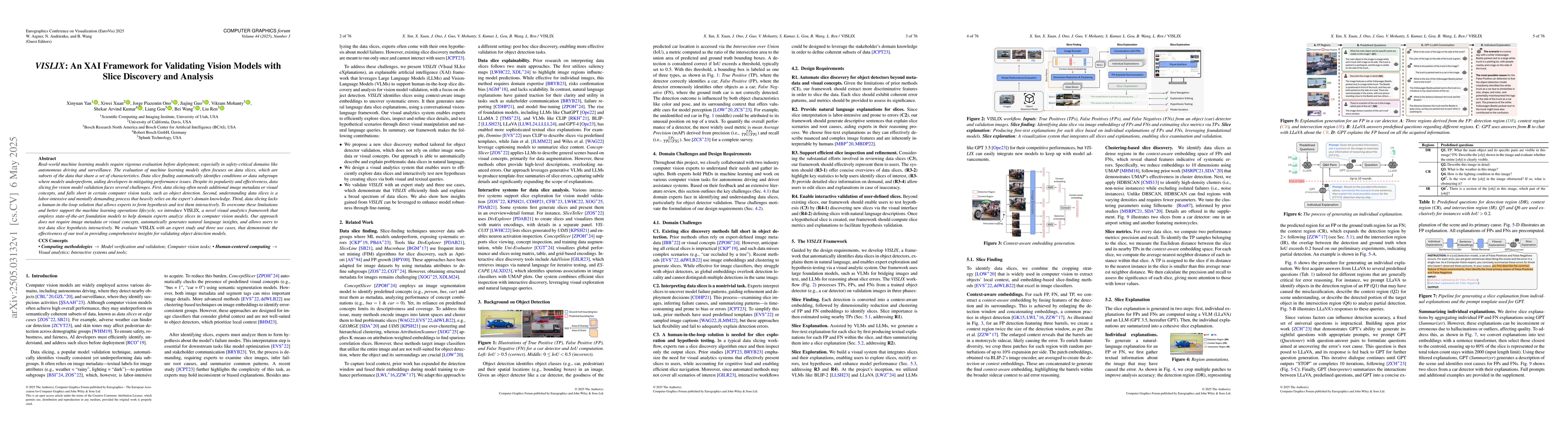 Thumbnail for VISLIX: An XAI Framework for Validating Vision Models with Slice
  Discovery and Analysis