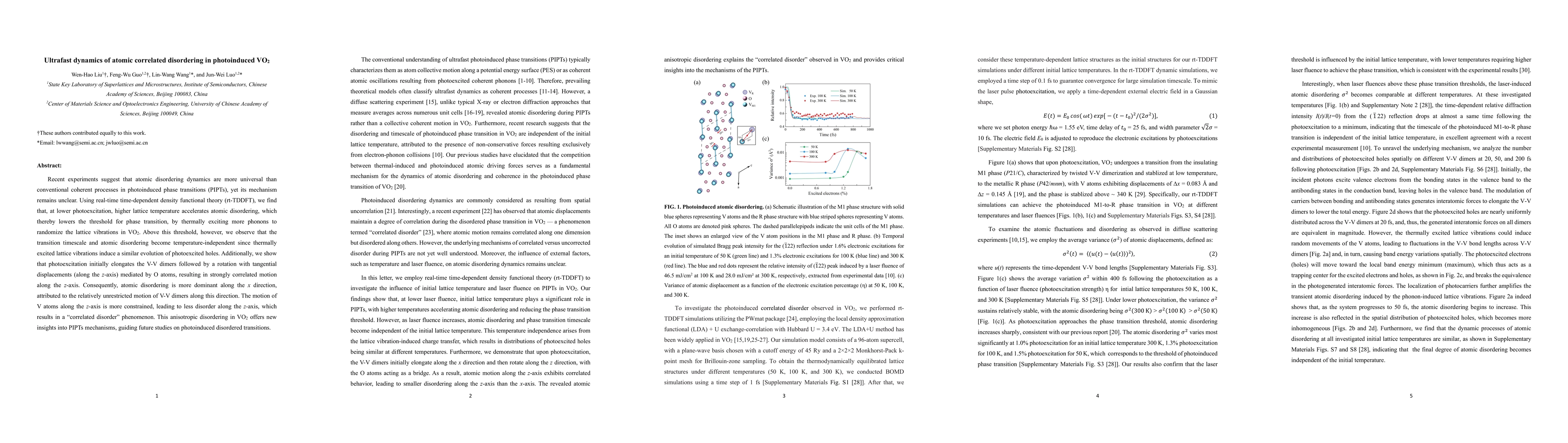 Thumbnail for Ultrafast dynamics of atomic correlated disordering in photoinduced
  VO$_2$