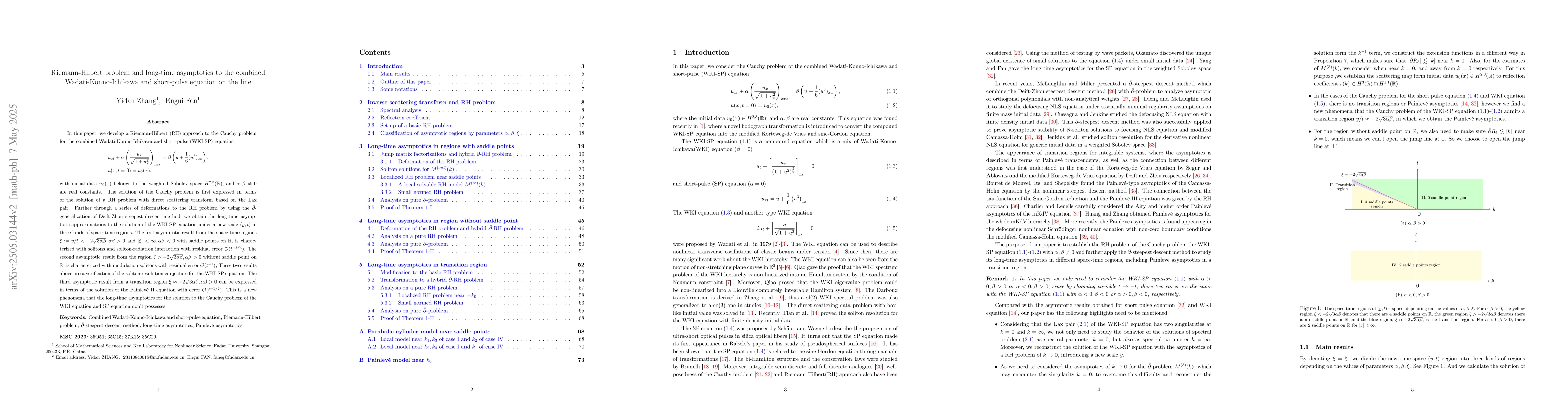 Thumbnail for Riemann-Hilbert problem and long-time asymptotics to the combined
  Wadati-Konno-Ichikawa and short-pulse equation on the line