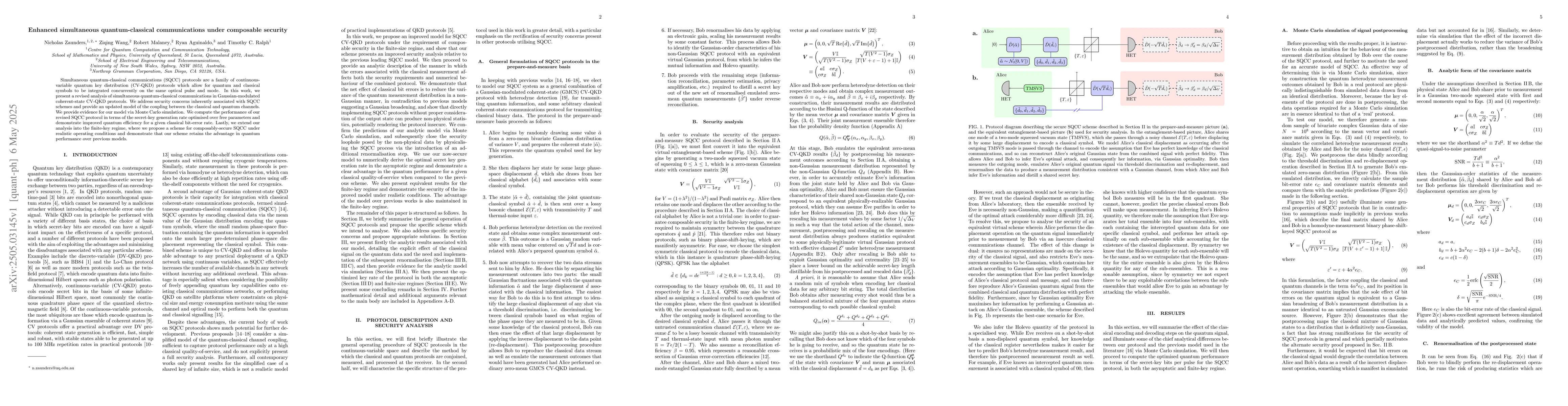 Thumbnail for Enhanced Simultaneous Quantum-Classical Communications Under Composable
  Security