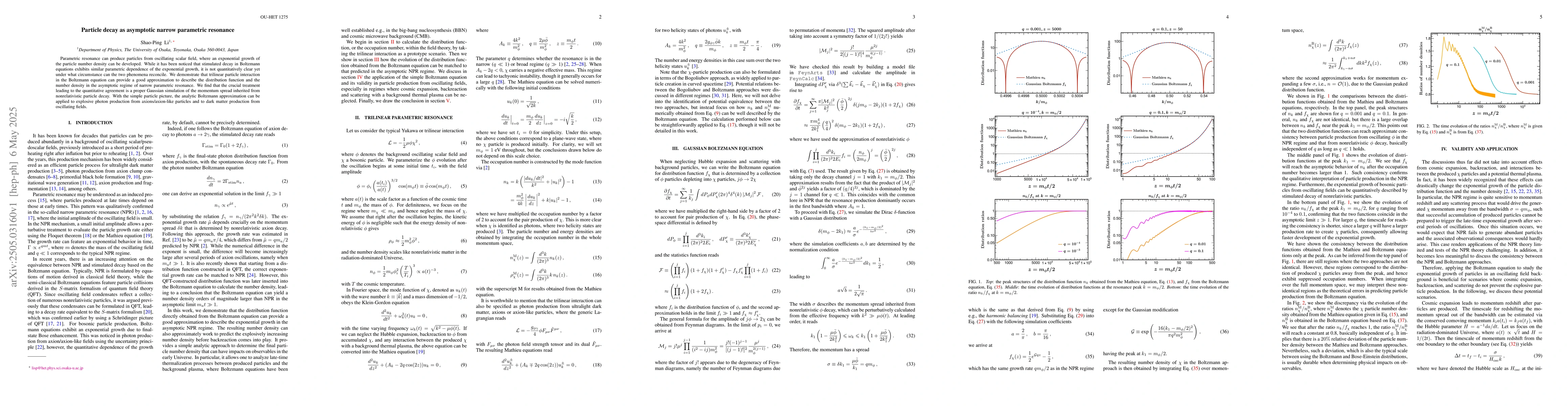 Thumbnail for Particle decay as asymptotic narrow parametric resonance