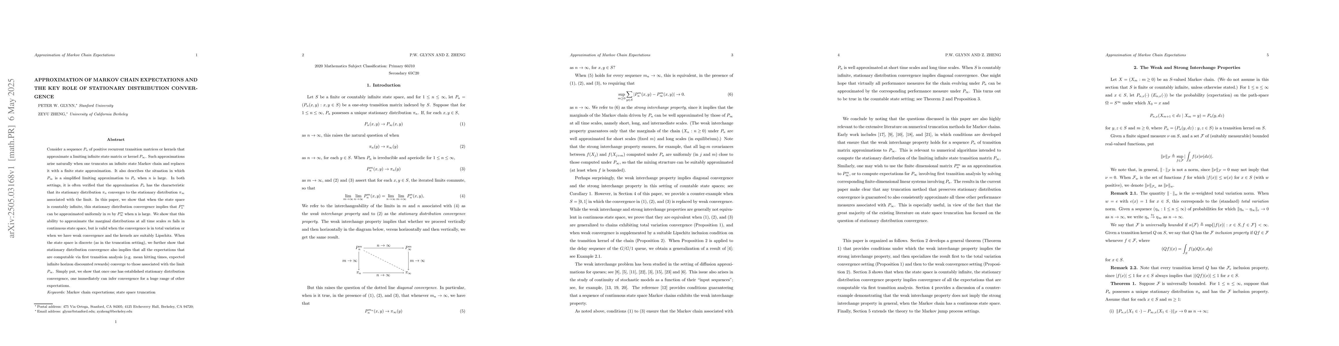 Thumbnail for Approximation of Markov Chain Expectations and the Key Role of
  Stationary Distribution Convergence