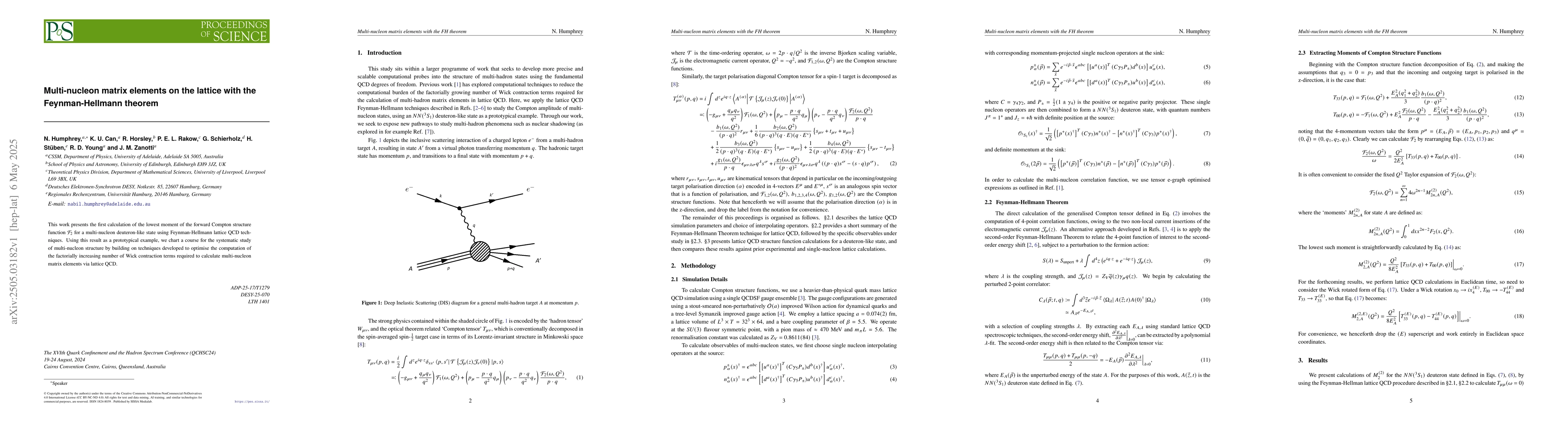 Thumbnail for Multi-nucleon matrix elements on the lattice with the Feynman-Hellmann
  theorem