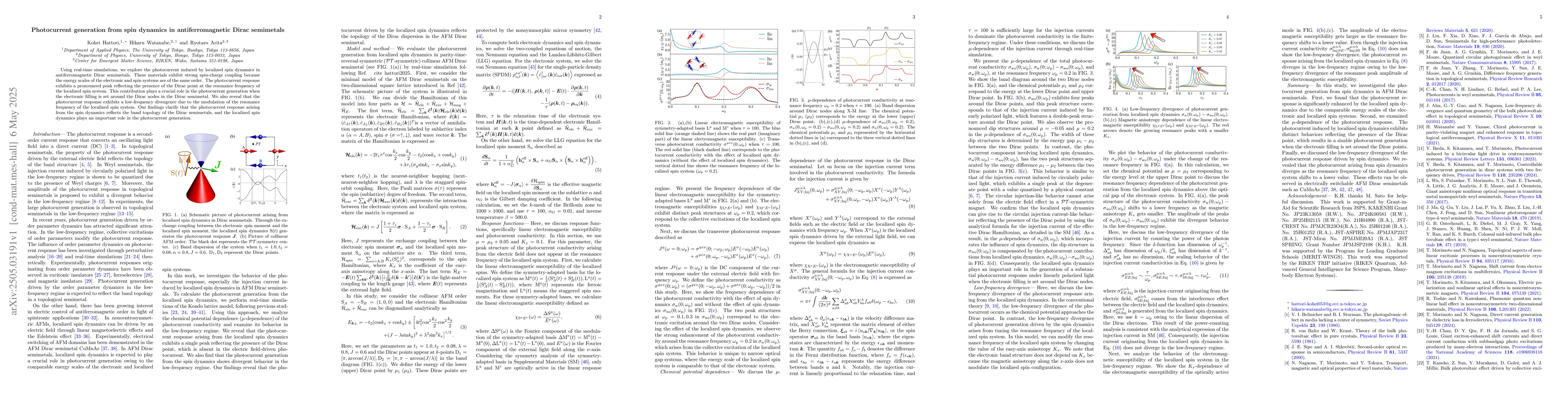 Thumbnail for Photocurrent generation from spin dynamics in antiferromagnetic Dirac
  semimetals