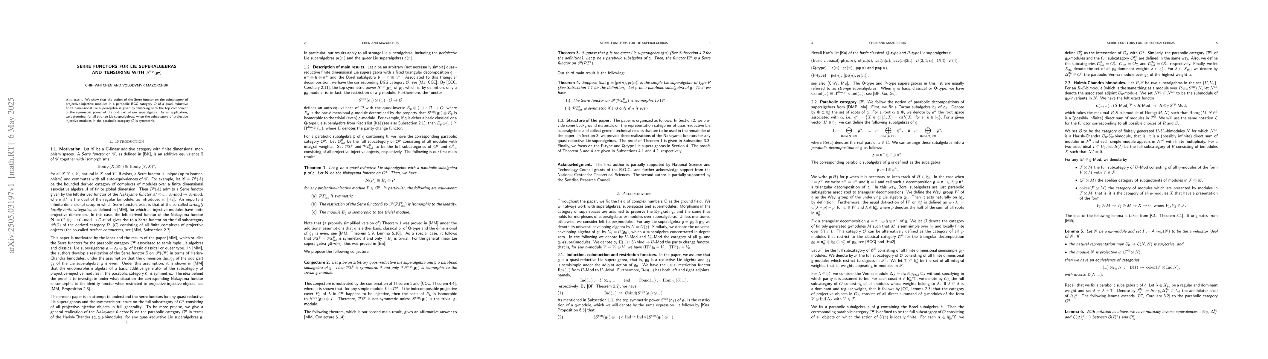 Thumbnail for Serre functors for Lie superalgebras and tensoring with
  $S^{\mathrm{top}}(\mathfrak{g}_{\overline{1}})$