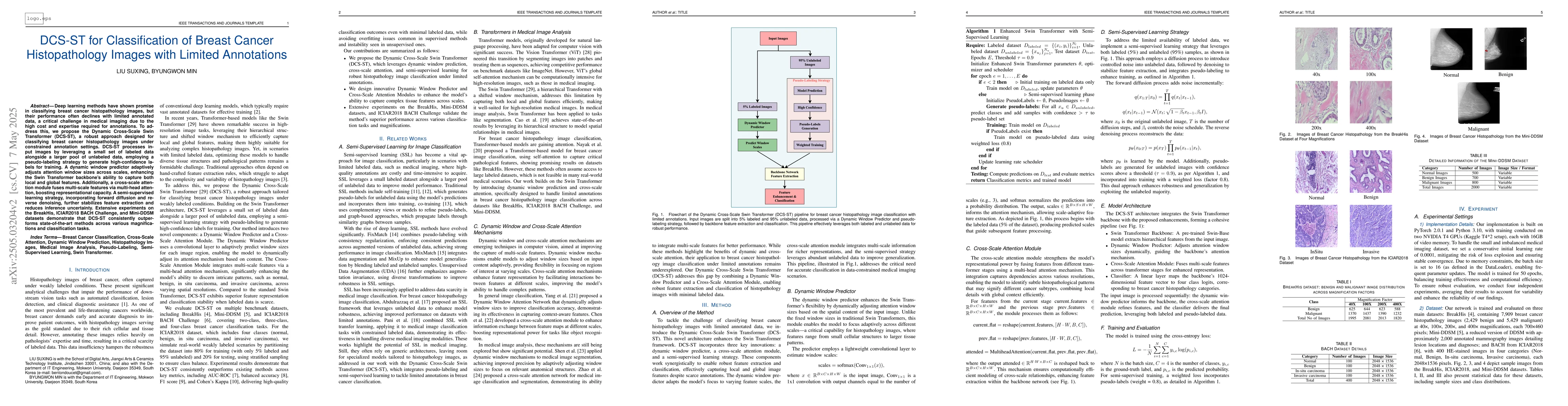 Thumbnail for DCS-ST for Classification of Breast Cancer Histopathology Images with
  Limited Annotations