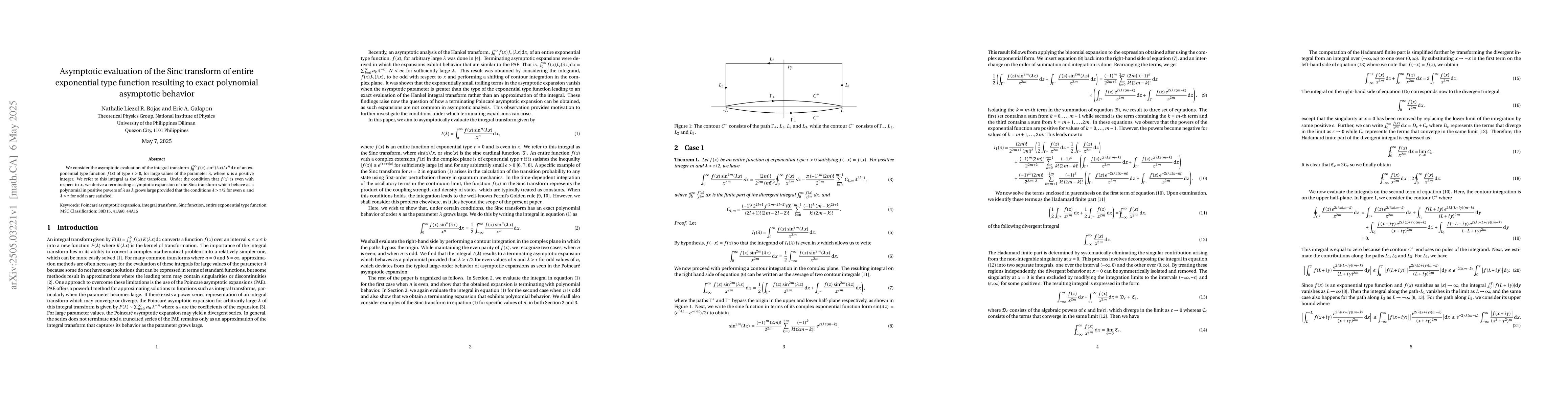 Thumbnail for Asymptotic evaluation of the Sinc transform of entire exponential type
  function resulting to exact polynomial asymptotic behavior