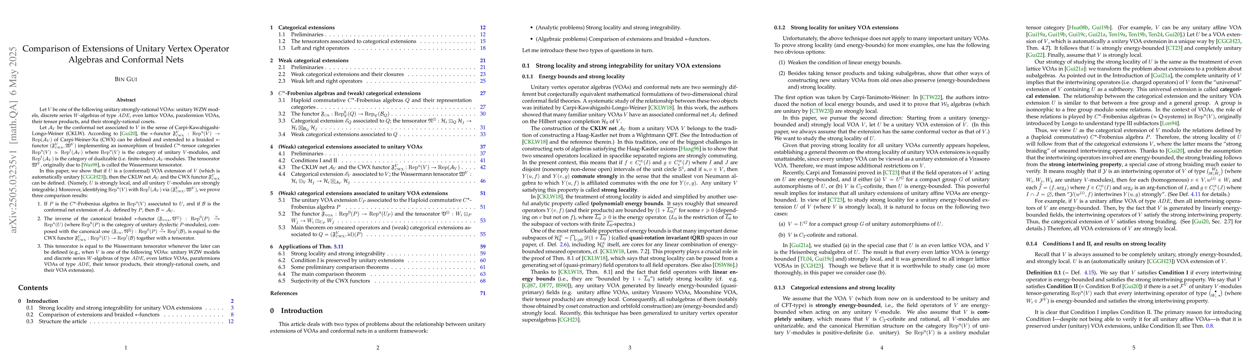 Thumbnail for Comparison of Extensions of Unitary Vertex Operator Algebras and
  Conformal Nets