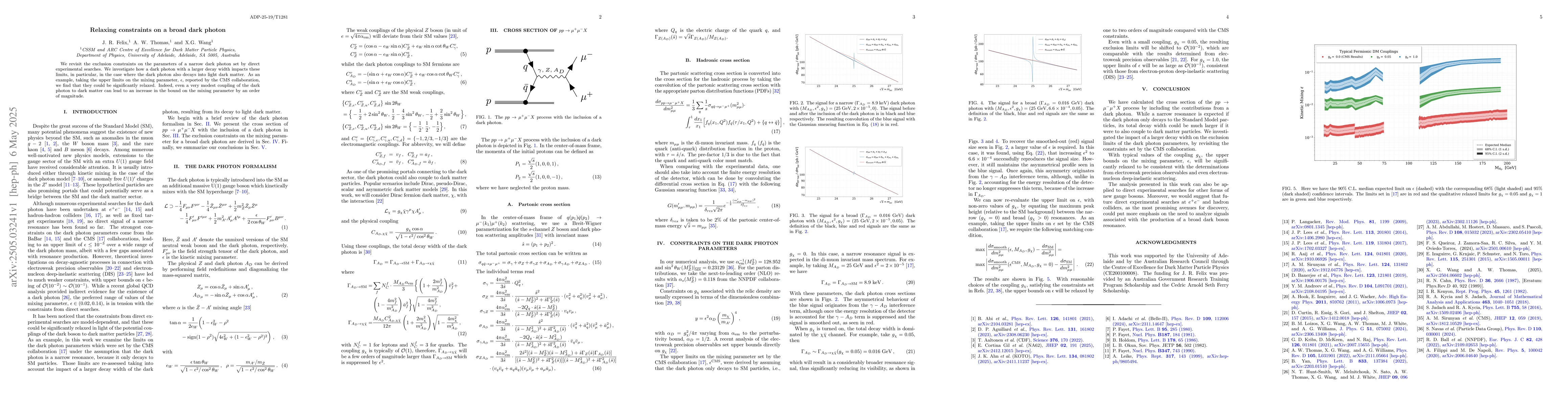 Thumbnail for Relaxing constraints on a broad dark photon