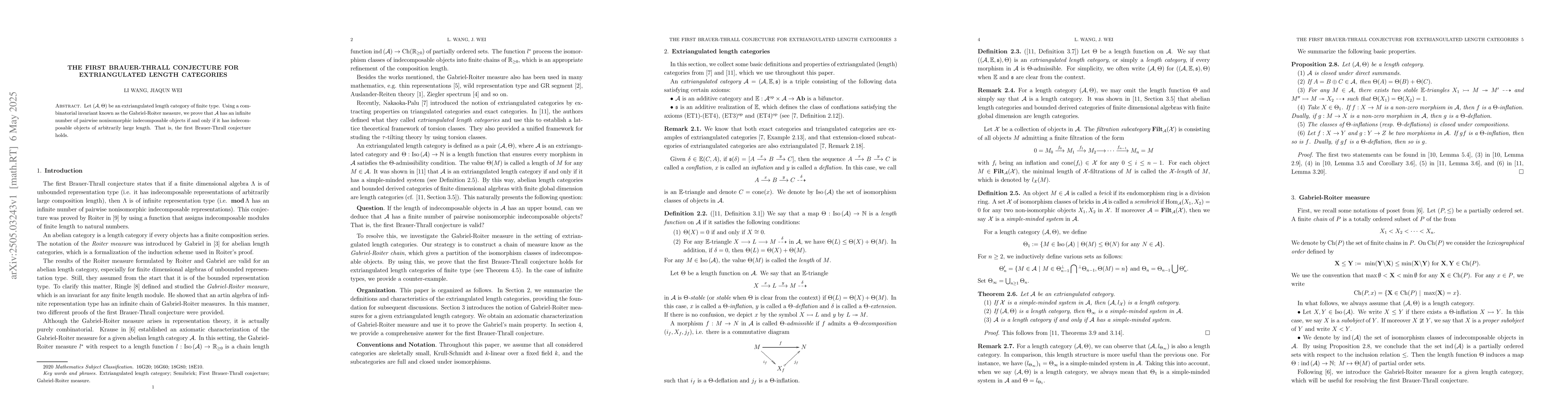 Thumbnail for The first Brauer-Thrall conjecture for extriangulated length categories